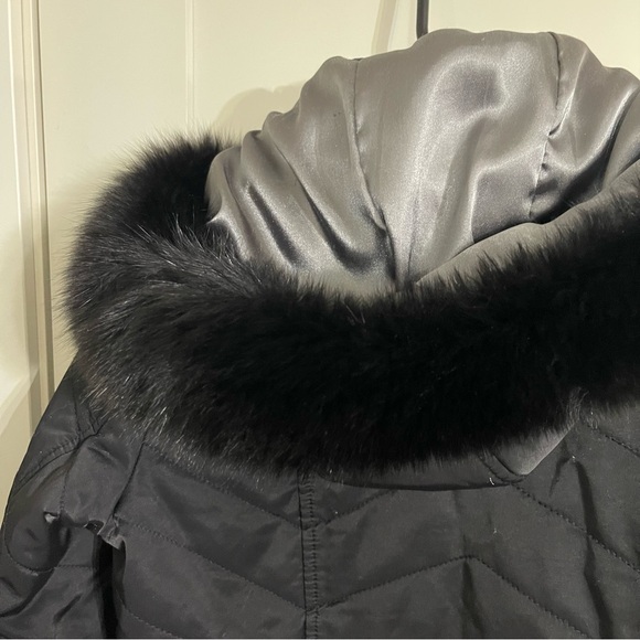 Harley Davidson Quilted Black Jacket Puffer Faux Fur Hood Womens Small - Picture 7 of 10